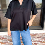 The Laurel Comfy Top - Black-210 Casual Blouses-JODIFL-July & June Women's Fashion Boutique Located in San Antonio, Texas