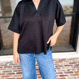 The Laurel Comfy Top - Black-210 Casual Blouses-JODIFL-July & June Women's Fashion Boutique Located in San Antonio, Texas
