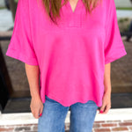 The Laurel Comfy Top - Pink-210 Casual Blouses-JODIFL-July & June Women's Fashion Boutique Located in San Antonio, Texas