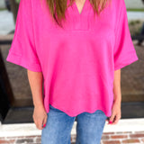 The Laurel Comfy Top - Pink-210 Casual Blouses-JODIFL-July & June Women's Fashion Boutique Located in San Antonio, Texas