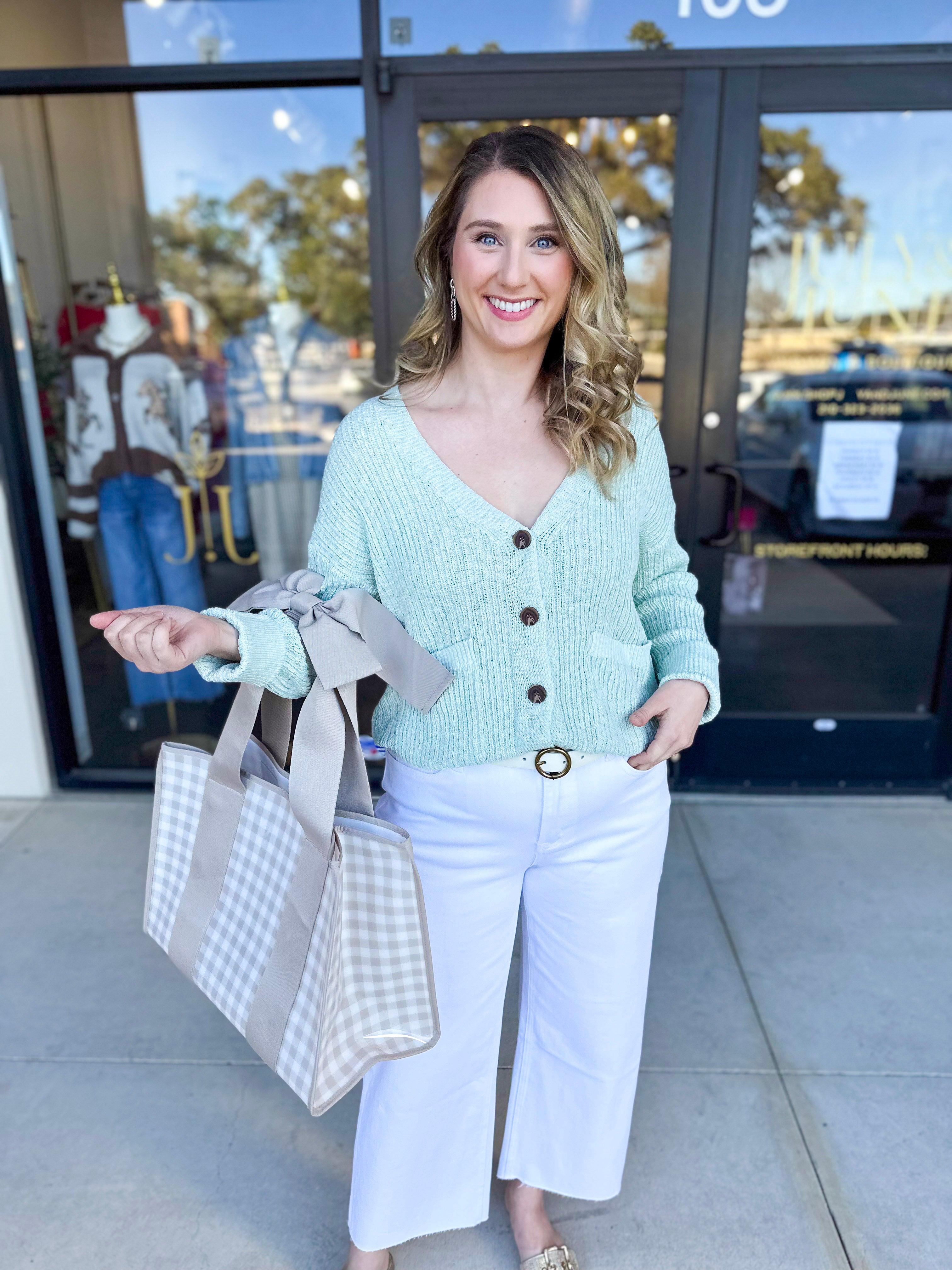 Effortless Mint Cardigan-230 Sweaters/Cardis-IN FEBRUARY-July & June Women's Fashion Boutique Located in San Antonio, Texas