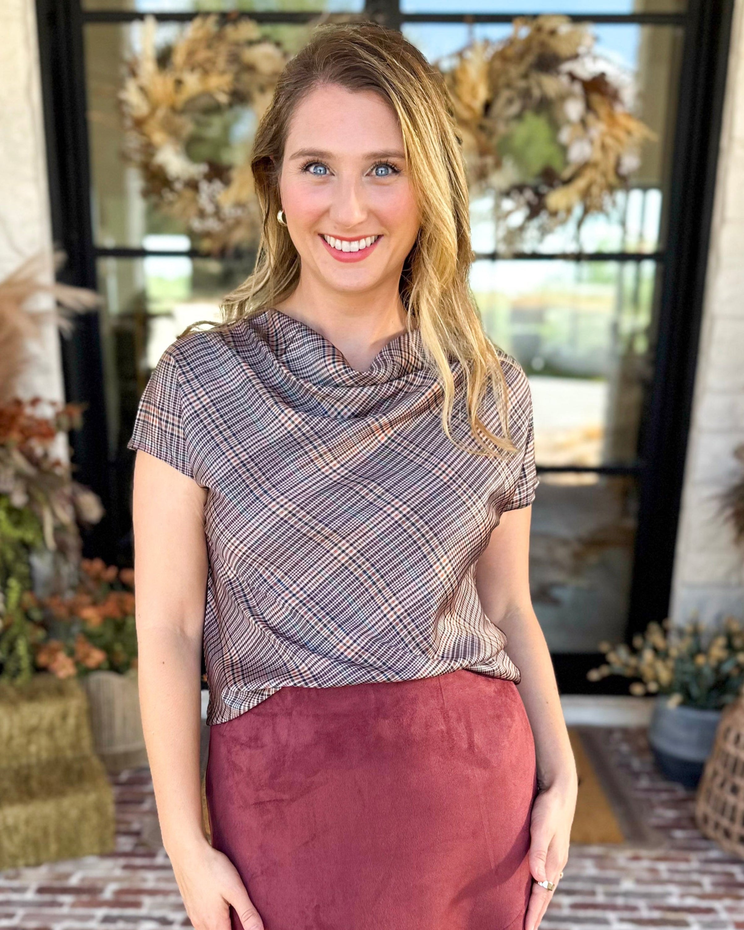 Current Air - The Social Hour Blouse-200 Fashion Blouses-CURRENT AIR CLOTHING-July & June Women's Fashion Boutique Located in San Antonio, Texas
