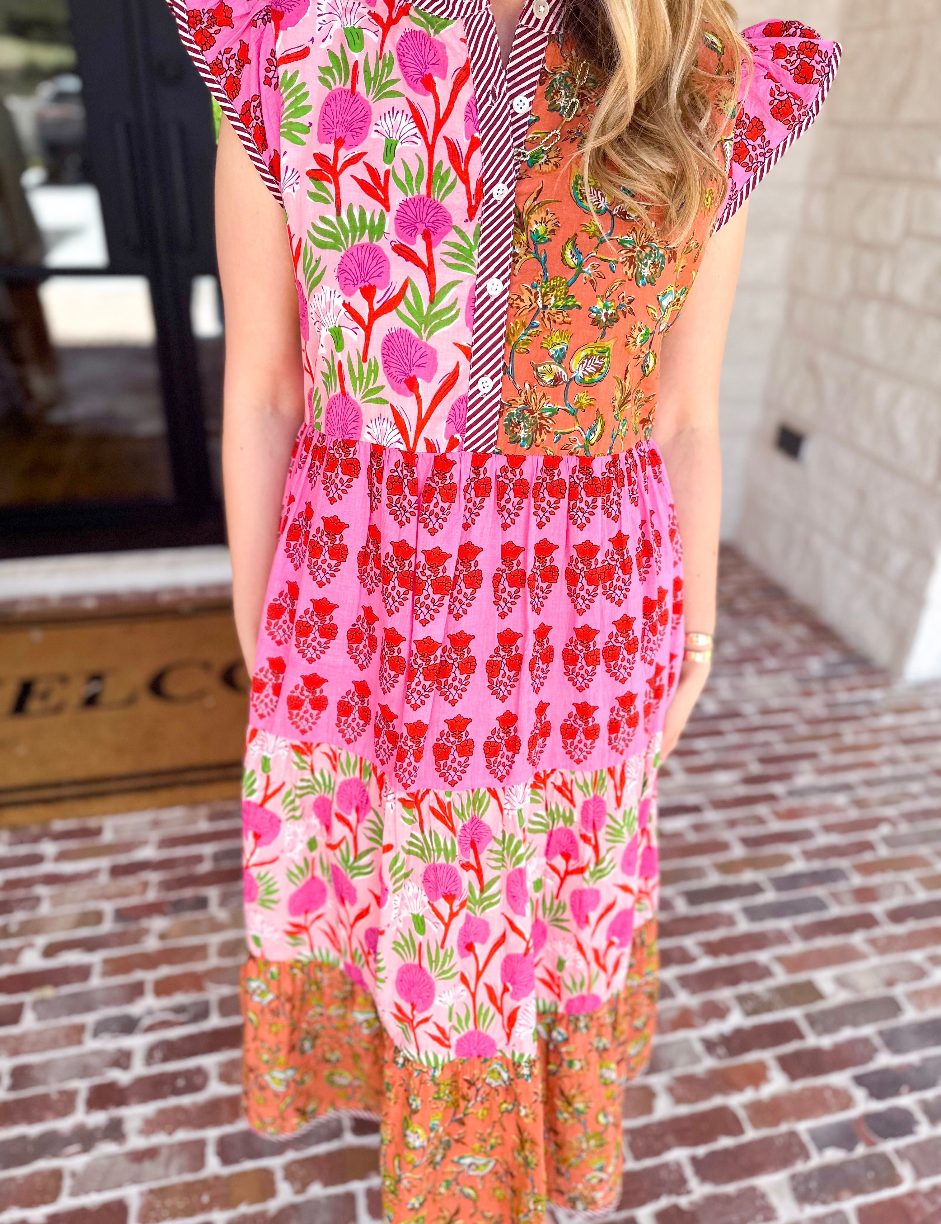 THML - Bold Garden Midi Dress-500 Midi-THML-July & June Women's Fashion Boutique Located in San Antonio, Texas