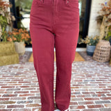 Classic Wide Leg Jeans - Crimson-420 Denim-MICA-July & June Women's Fashion Boutique Located in San Antonio, Texas