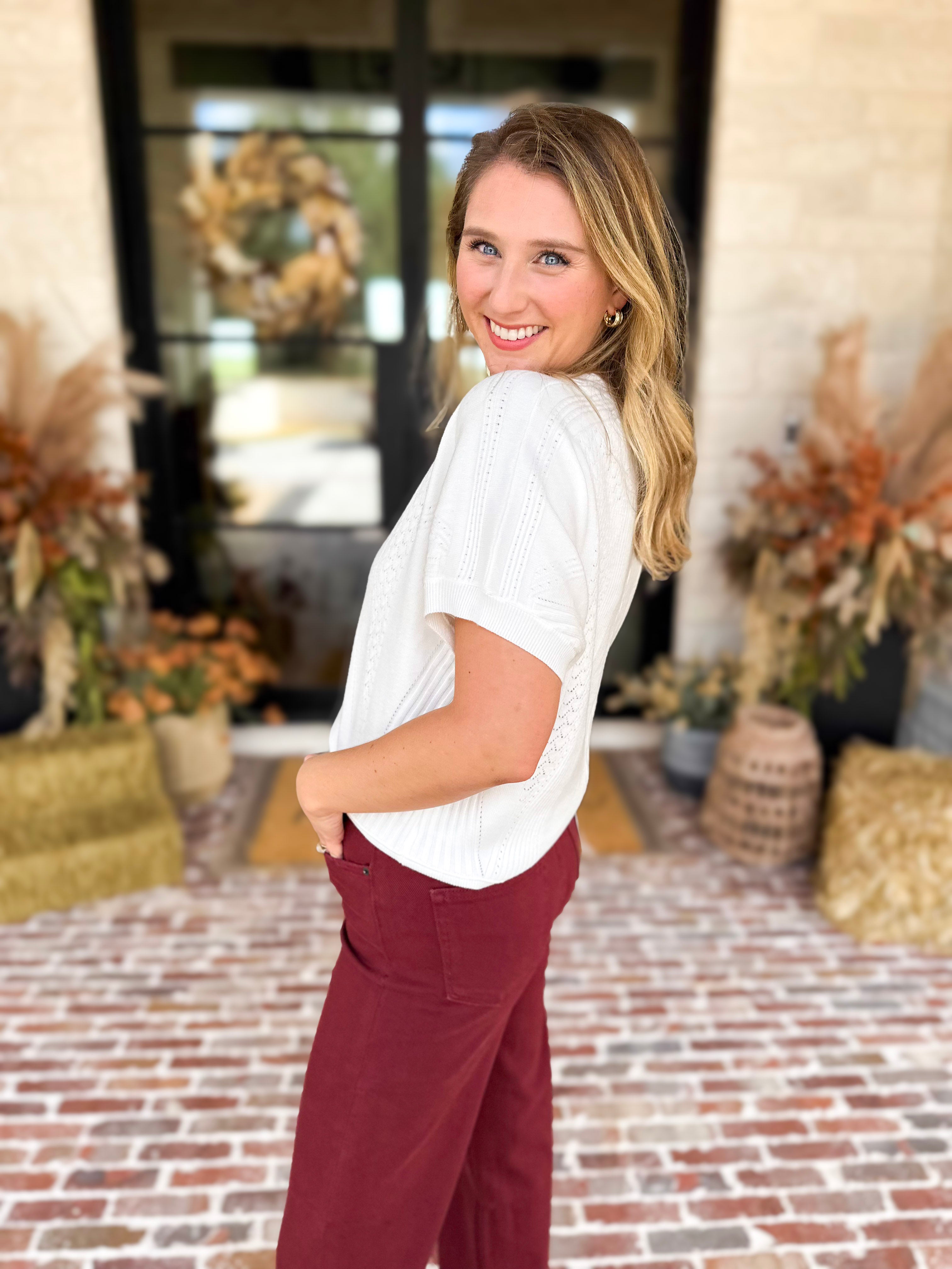 Lightweight Cable Knit Sweater - Cream-230 Sweaters/Cardis-FATE-July & June Women's Fashion Boutique Located in San Antonio, Texas