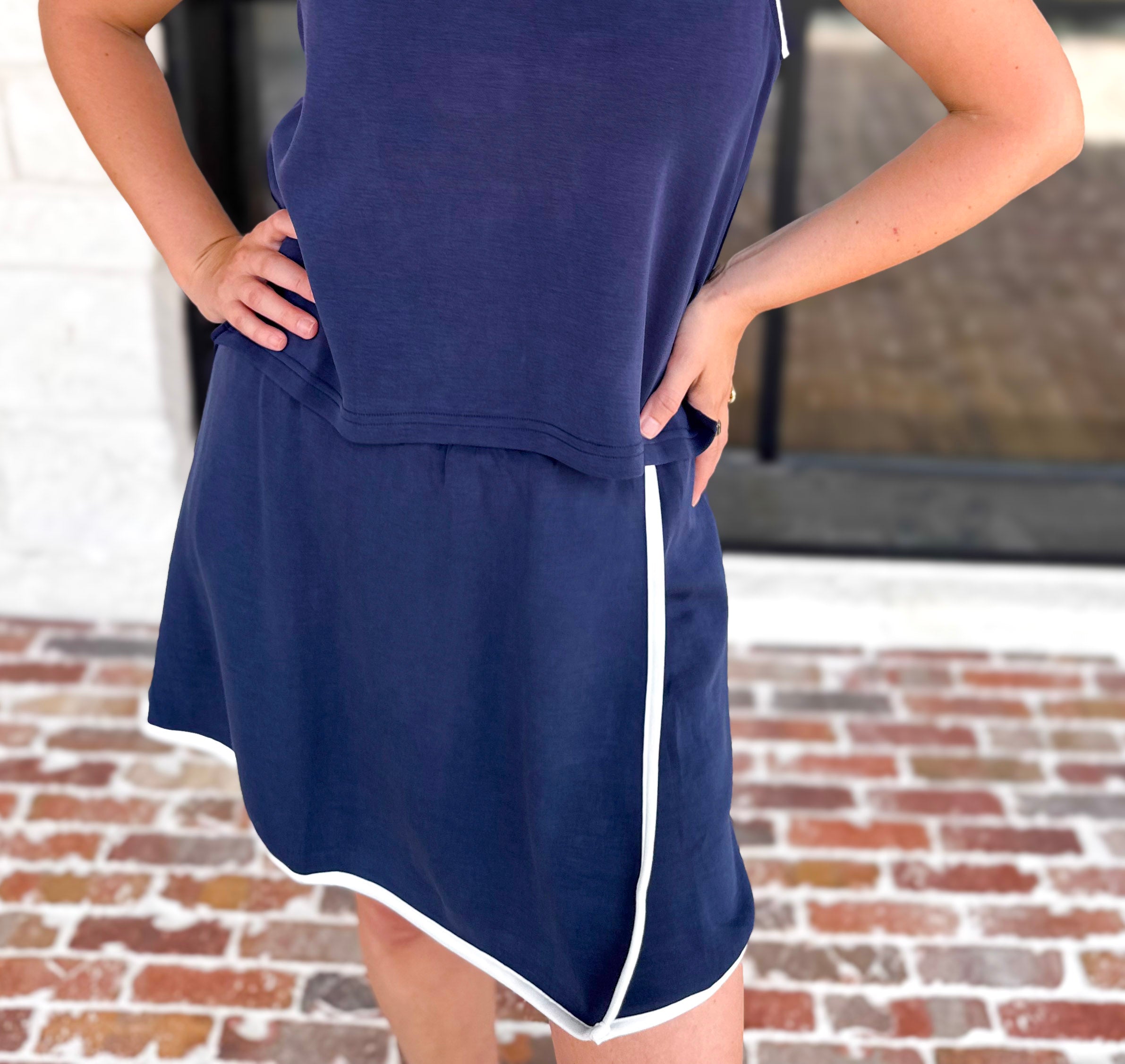 The Sunday Stroll Athleisure Skort - True Navy-300 Athleisure/Lounge-SKIES ARE BLUE-July & June Women's Fashion Boutique Located in San Antonio, Texas