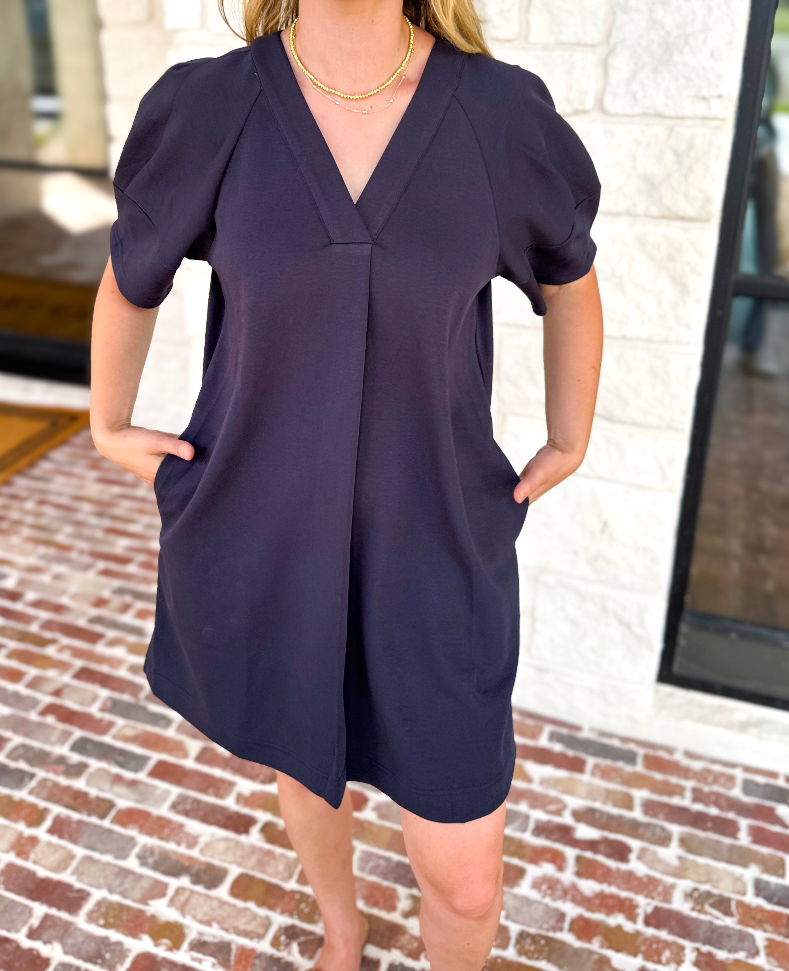 Comfy & Classy Navy Mini Dress-510 Mini-JODIFL-July & June Women's Fashion Boutique Located in San Antonio, Texas