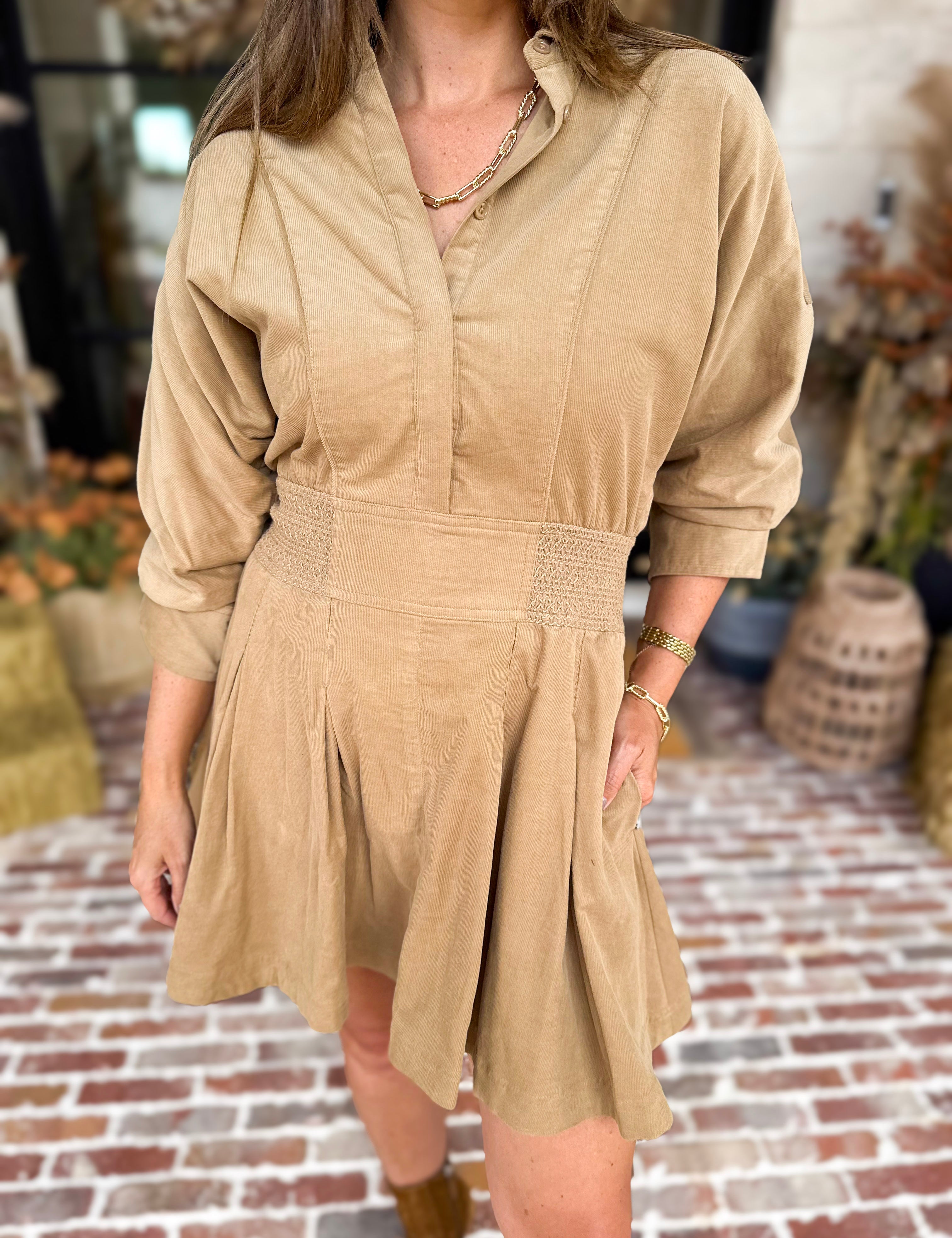 Current Air - Sophisticated Suede Camel Mini Dress-510 Mini-CURRENT AIR CLOTHING-July & June Women's Fashion Boutique Located in San Antonio, Texas