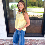 Sheer Details Tank - Butter-200 Fashion Blouses-FATE-July & June Women's Fashion Boutique Located in San Antonio, Texas
