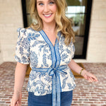 Coastal Cutie Blouse-200 Fashion Blouses-POLOGRAM-July & June Women's Fashion Boutique Located in San Antonio, Texas