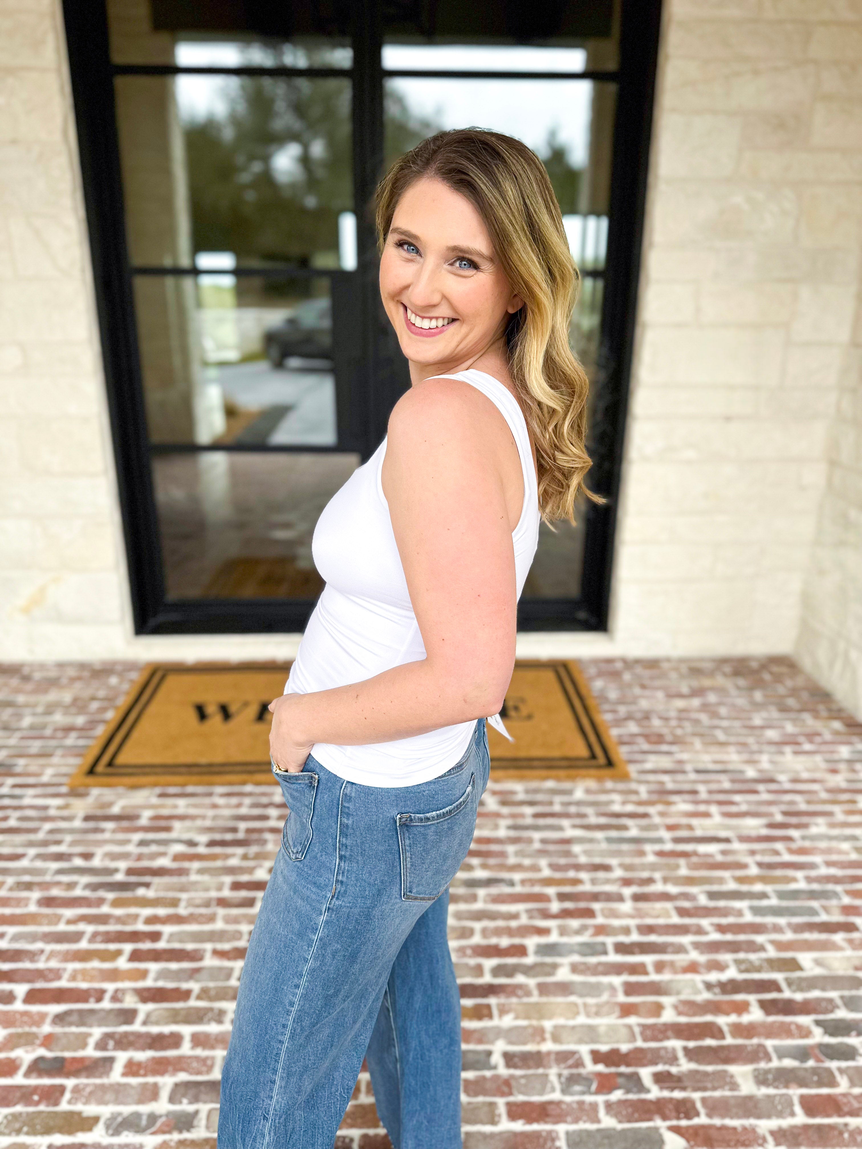 The Essential Square Neck Tank - Ivory-220 Basic Tops-RAE MODE-July & June Women's Fashion Boutique Located in San Antonio, Texas