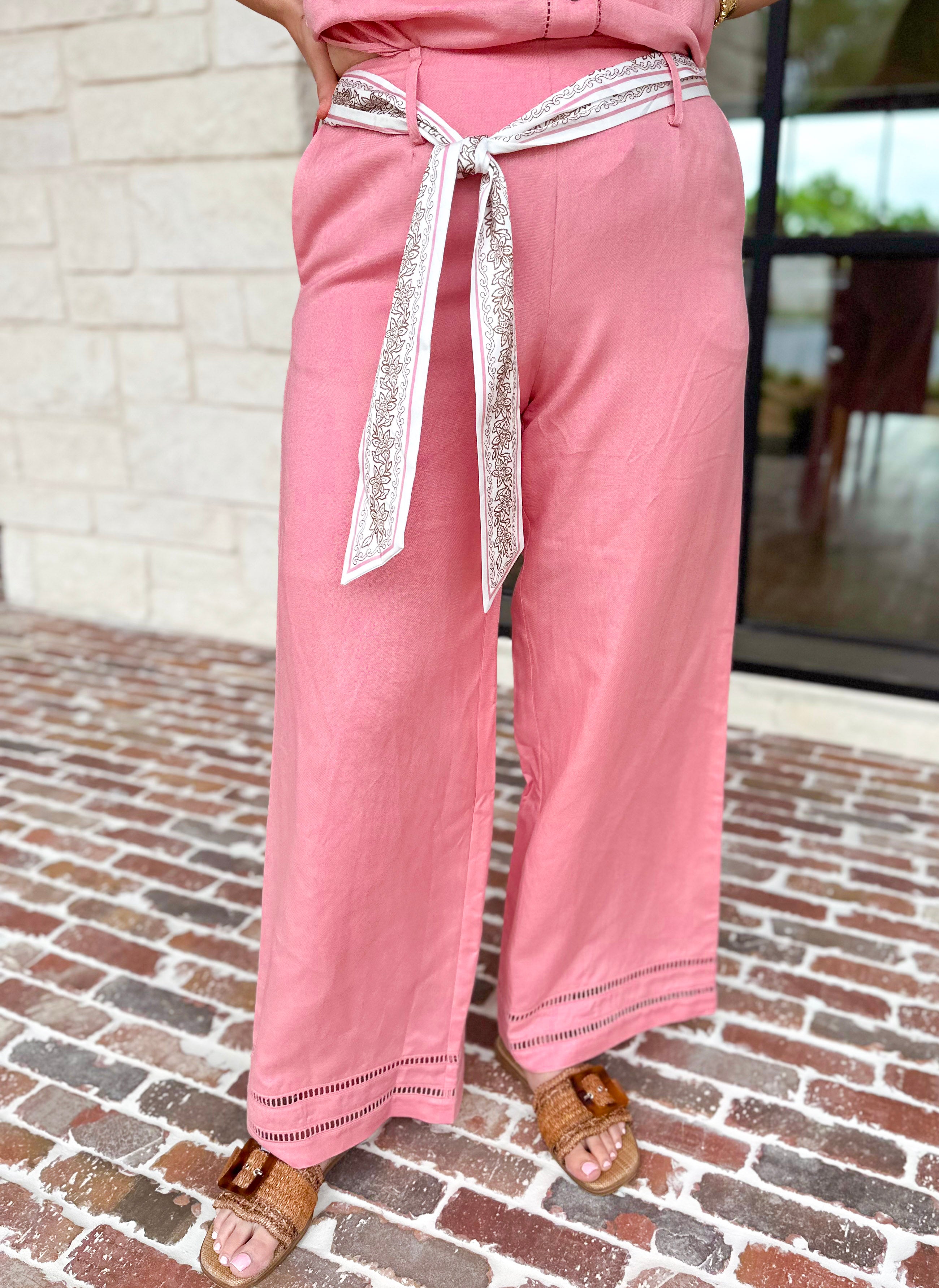 Current Air - The Riviera Pant - Blush-400 Pants-CURRENT AIR CLOTHING-July & June Women's Fashion Boutique Located in San Antonio, Texas