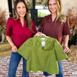 The Brunch Blouse - Brown-200 Fashion Blouses-ENTRO-July & June Women's Fashion Boutique Located in San Antonio, Texas