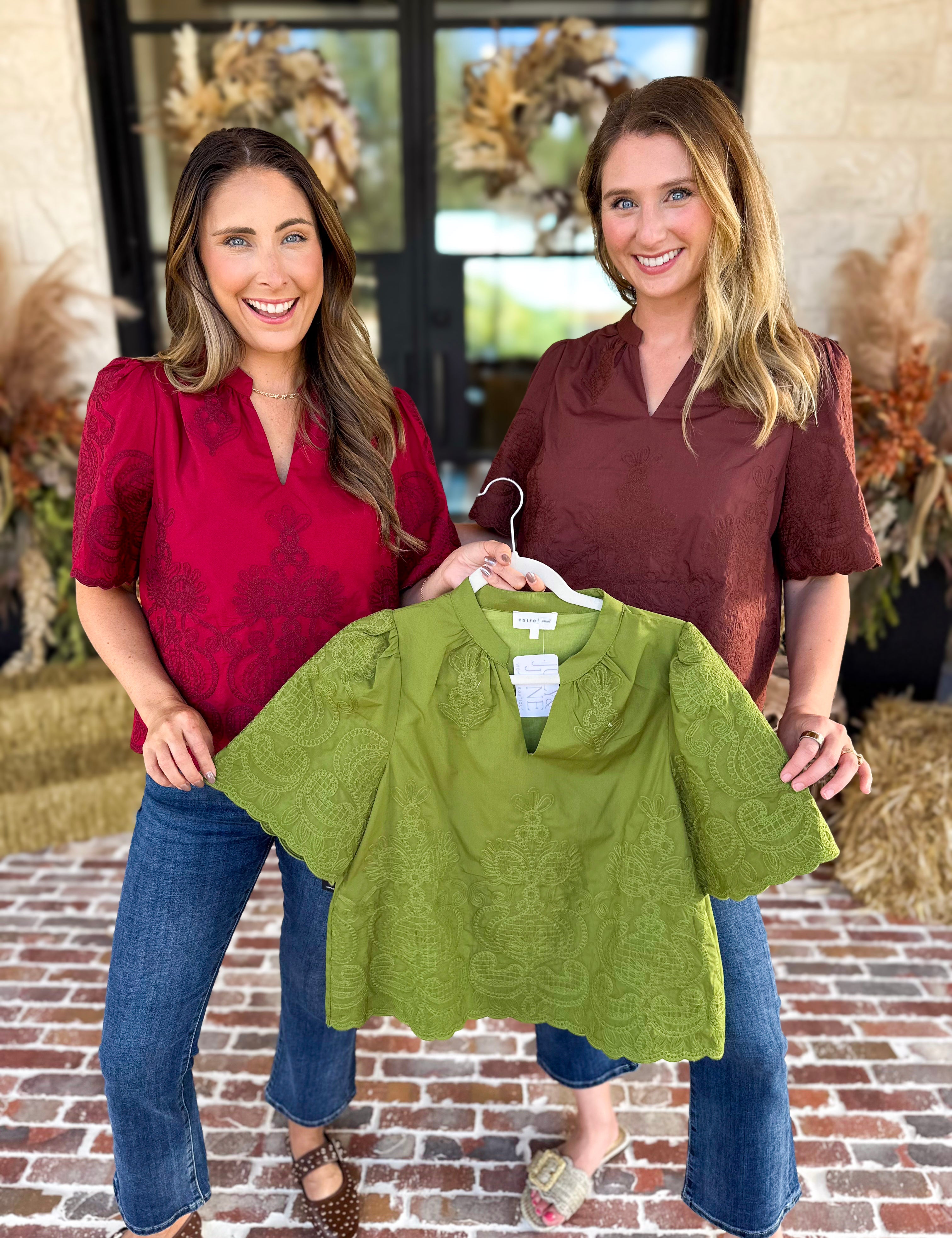The Brunch Blouse - Brown-200 Fashion Blouses-ENTRO-July & June Women's Fashion Boutique Located in San Antonio, Texas