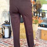 Liverpool - Kayla Wide Leg Trousers - Dark Brown-400 Pants-LIVERPOOL JEANS COMPANY-July & June Women's Fashion Boutique Located in San Antonio, Texas