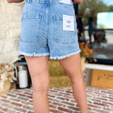 Vervet - Light Wash Wrap Denim Skort-410 Shorts/Skirts-VEVERT BY FLYING MONKEY-July & June Women's Fashion Boutique Located in San Antonio, Texas