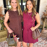 Weekend Plans Ric Rac Mini Dress - Wine-510 Mini-ENTRO-July & June Women's Fashion Boutique Located in San Antonio, Texas