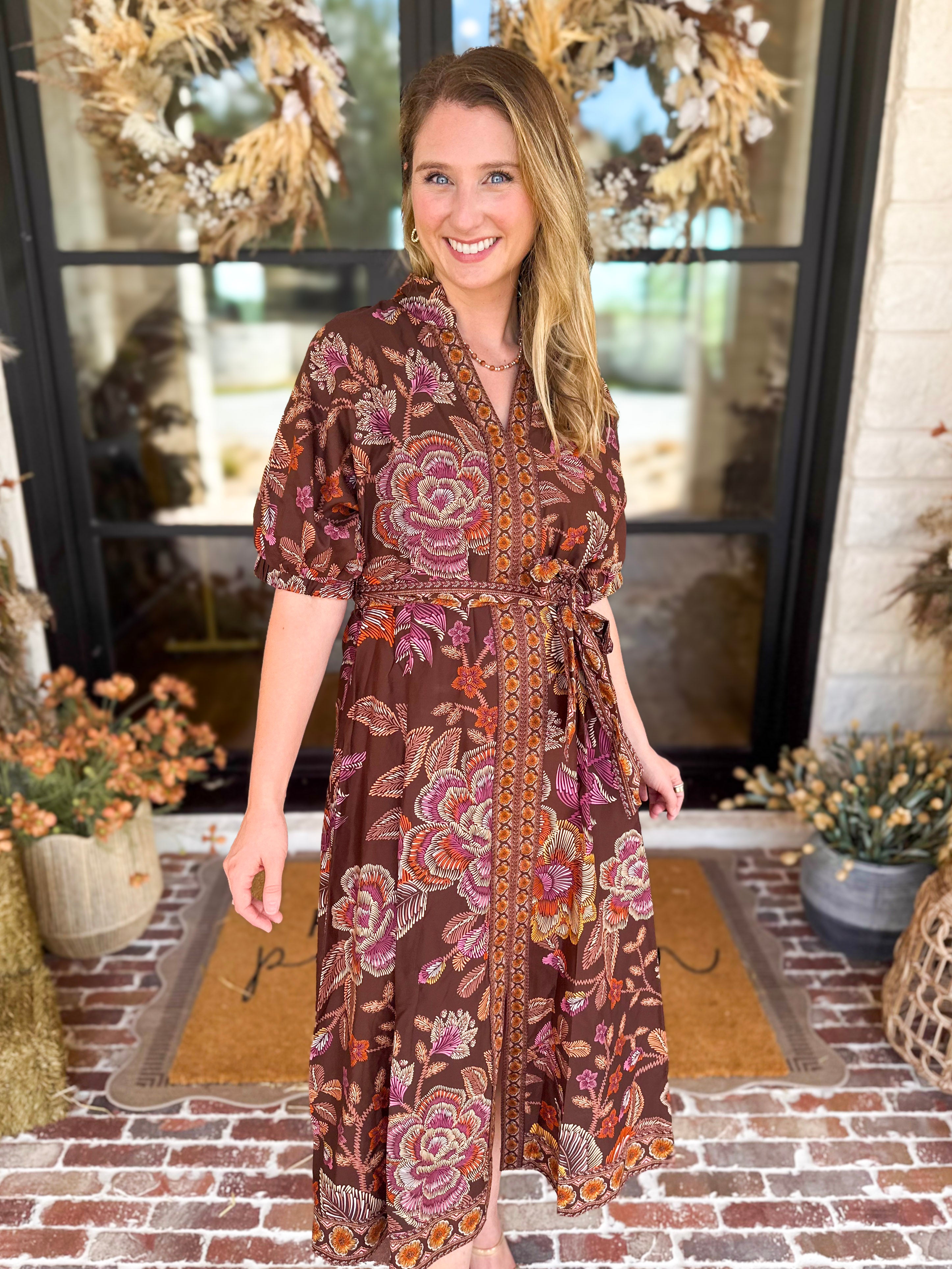 The Spiced Harvest Midi Dress-500 Midi-ENTRO-July & June Women's Fashion Boutique Located in San Antonio, Texas