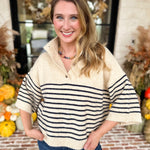 Cozy Weekend Sweater Top - Cream-230 Sweaters/Cardis-ENTRO-July & June Women's Fashion Boutique Located in San Antonio, Texas