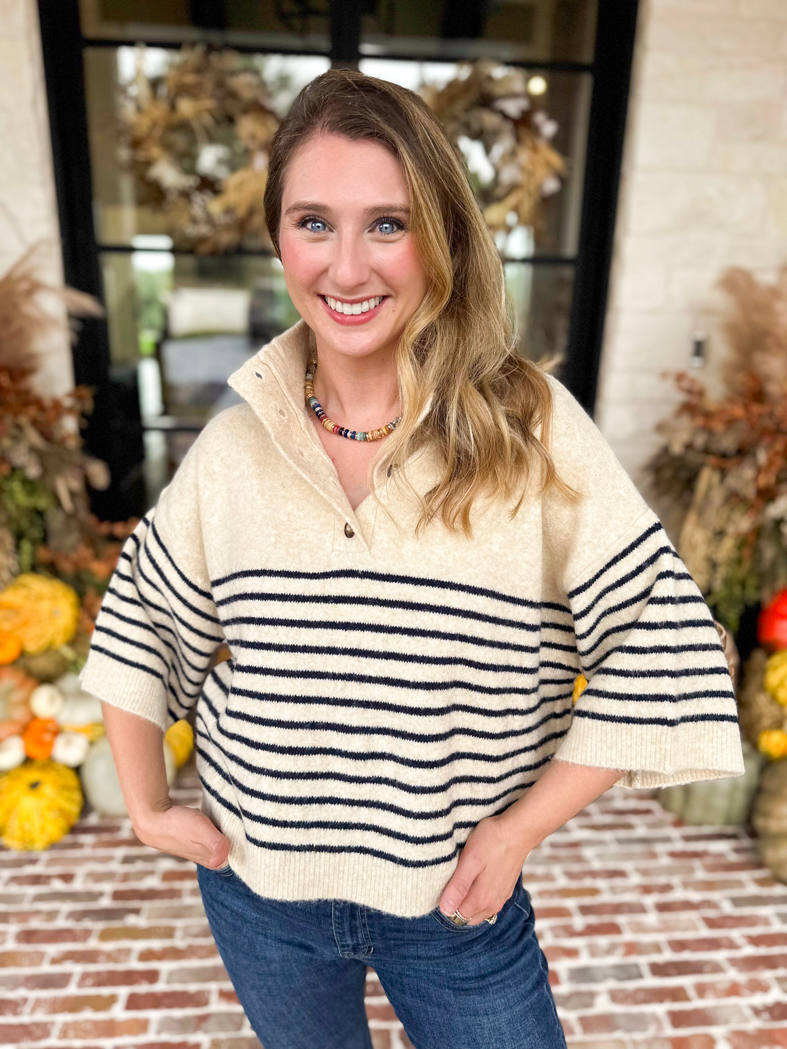Cozy Weekend Sweater Top - Cream-230 Sweaters/Cardis-ENTRO-July & June Women's Fashion Boutique Located in San Antonio, Texas