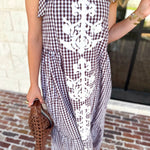 Plaid About You Midi Dress - Chocolate-500 Midi-ENTRO-July & June Women's Fashion Boutique Located in San Antonio, Texas
