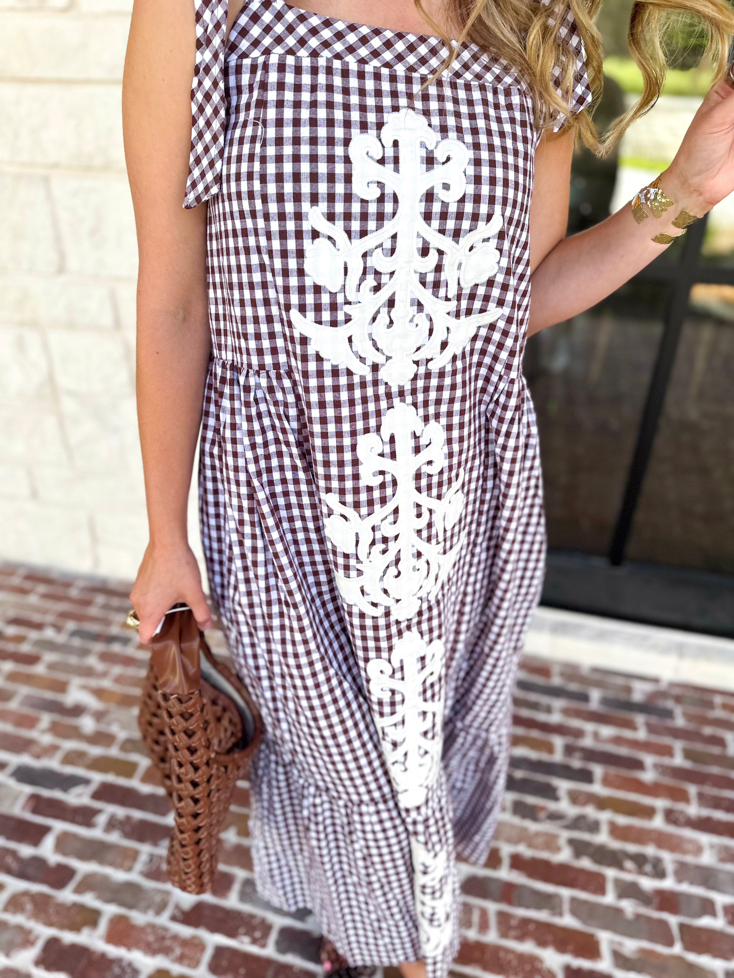 Plaid About You Midi Dress - Chocolate-500 Midi-ENTRO-July & June Women's Fashion Boutique Located in San Antonio, Texas