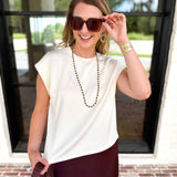 Chic Essentials Top - Cream-210 Casual Blouses-ENTRO-July & June Women's Fashion Boutique Located in San Antonio, Texas
