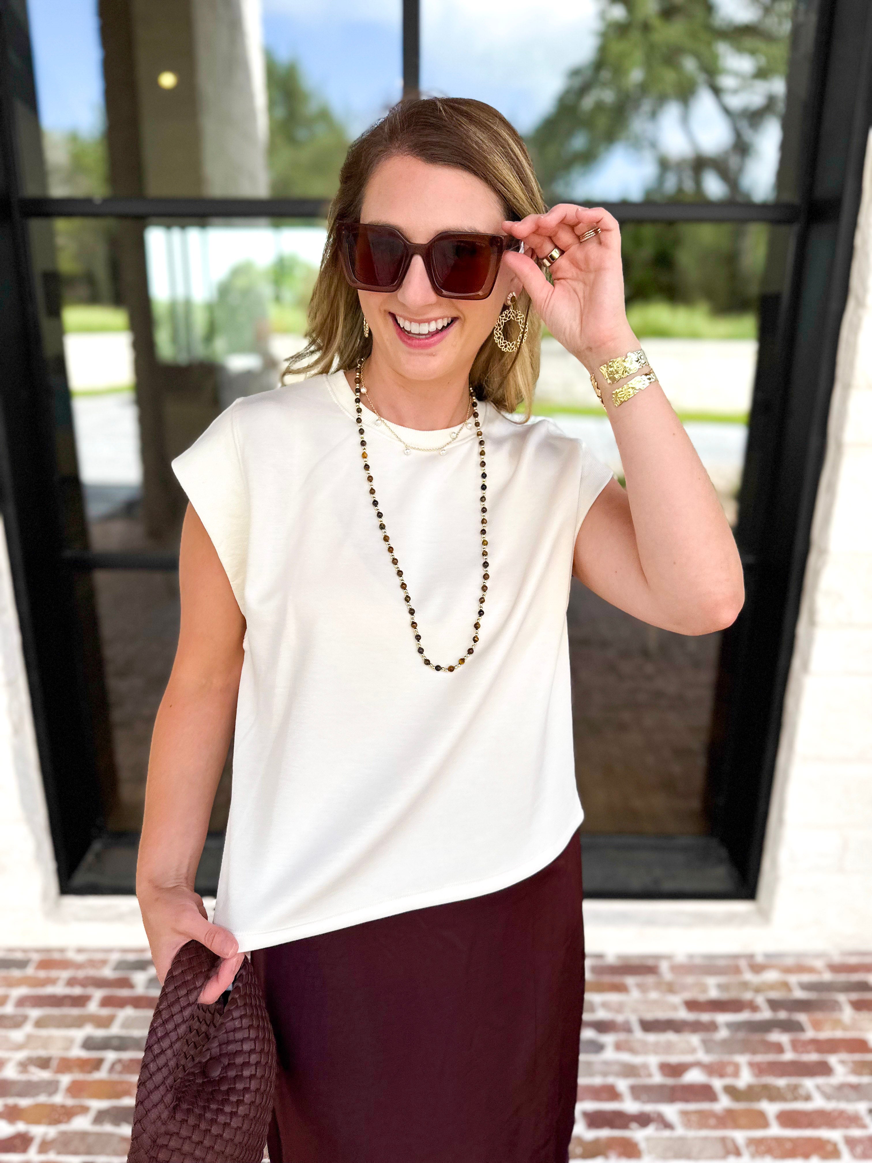 Chic Essentials Top - Cream-210 Casual Blouses-ENTRO-July & June Women's Fashion Boutique Located in San Antonio, Texas
