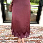 Fall Must Have Midi Skirt - Merlot-410 Shorts/Skirts-ENTRO-July & June Women's Fashion Boutique Located in San Antonio, Texas