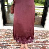Fall Must Have Midi Skirt - Merlot-410 Shorts/Skirts-ENTRO-July & June Women's Fashion Boutique Located in San Antonio, Texas