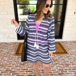 The Paloma Cover Up - Blue-300 Athleisure/Lounge-SHIRALEAH-July & June Women's Fashion Boutique Located in San Antonio, Texas