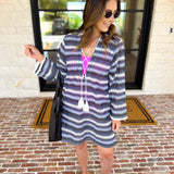 The Paloma Cover Up - Blue-300 Athleisure/Lounge-SHIRALEAH-July & June Women's Fashion Boutique Located in San Antonio, Texas