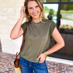 Chic Essentials Top - Olive-210 Casual Blouses-ENTRO-July & June Women's Fashion Boutique Located in San Antonio, Texas