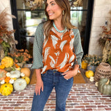 THML - Autumn Pattern Play Blouse-200 Fashion Blouses-THML-July & June Women's Fashion Boutique Located in San Antonio, Texas