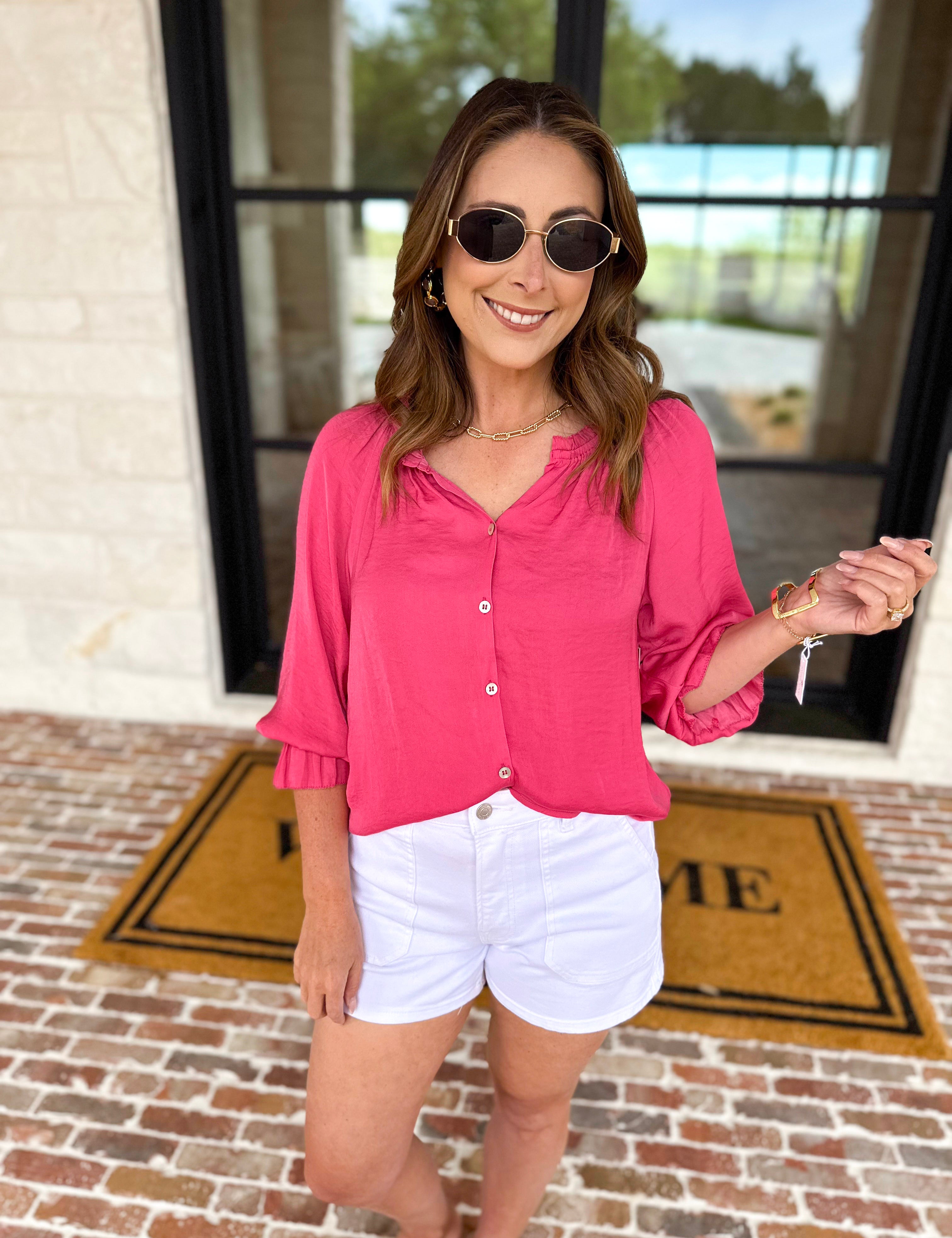 LIVERPOOL - Perfect Pink Blouse-200 Fashion Blouses-LIVERPOOL JEANS COMPANY-July & June Women's Fashion Boutique Located in San Antonio, Texas
