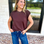 Chic Essentials Top - Espresso-210 Casual Blouses-ENTRO-July & June Women's Fashion Boutique Located in San Antonio, Texas
