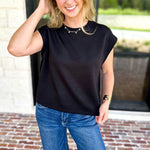 Chic Essentials Top - Black-210 Casual Blouses-ENTRO-July & June Women's Fashion Boutique Located in San Antonio, Texas
