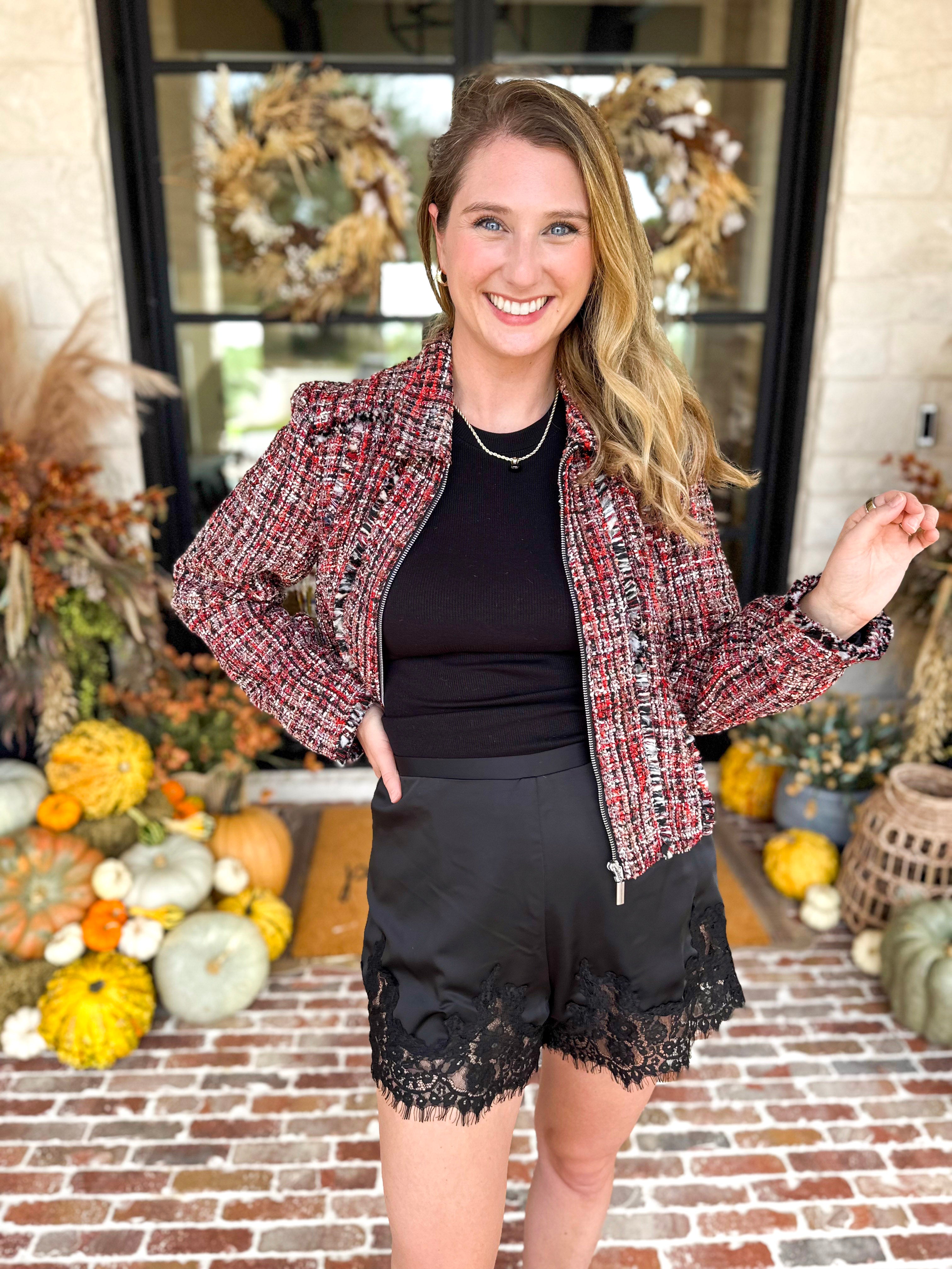 Satin Date Night Black Lace Shorts-410 Shorts/Skirts-TCEC-July & June Women's Fashion Boutique Located in San Antonio, Texas