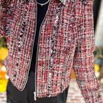 Liverpool - Wine Country Tweed & Fringe Jacket-600 Outerwear-LIVERPOOL JEANS COMPANY-July & June Women's Fashion Boutique Located in San Antonio, Texas