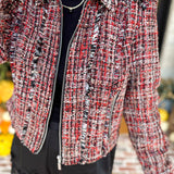 Liverpool - Wine Country Tweed & Fringe Jacket-600 Outerwear-LIVERPOOL JEANS COMPANY-July & June Women's Fashion Boutique Located in San Antonio, Texas
