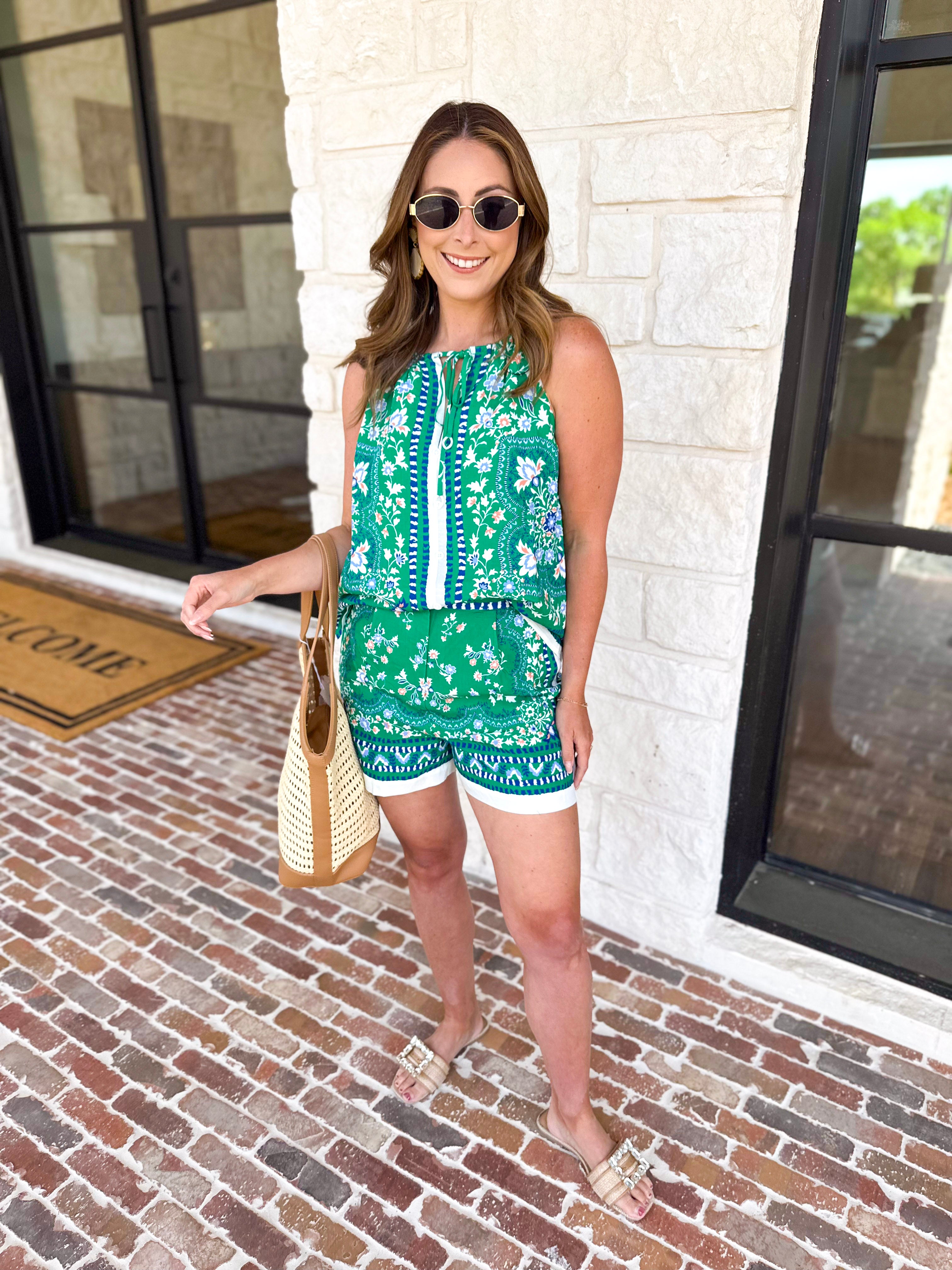 The Artisan Coast Short & Cami Set-510 Mini-SKIES ARE BLUE-July & June Women's Fashion Boutique Located in San Antonio, Texas