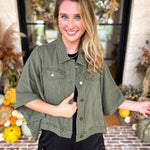 Wren Utility Jacket - Deep Olive-600 Outerwear-ENTRO-July & June Women's Fashion Boutique Located in San Antonio, Texas
