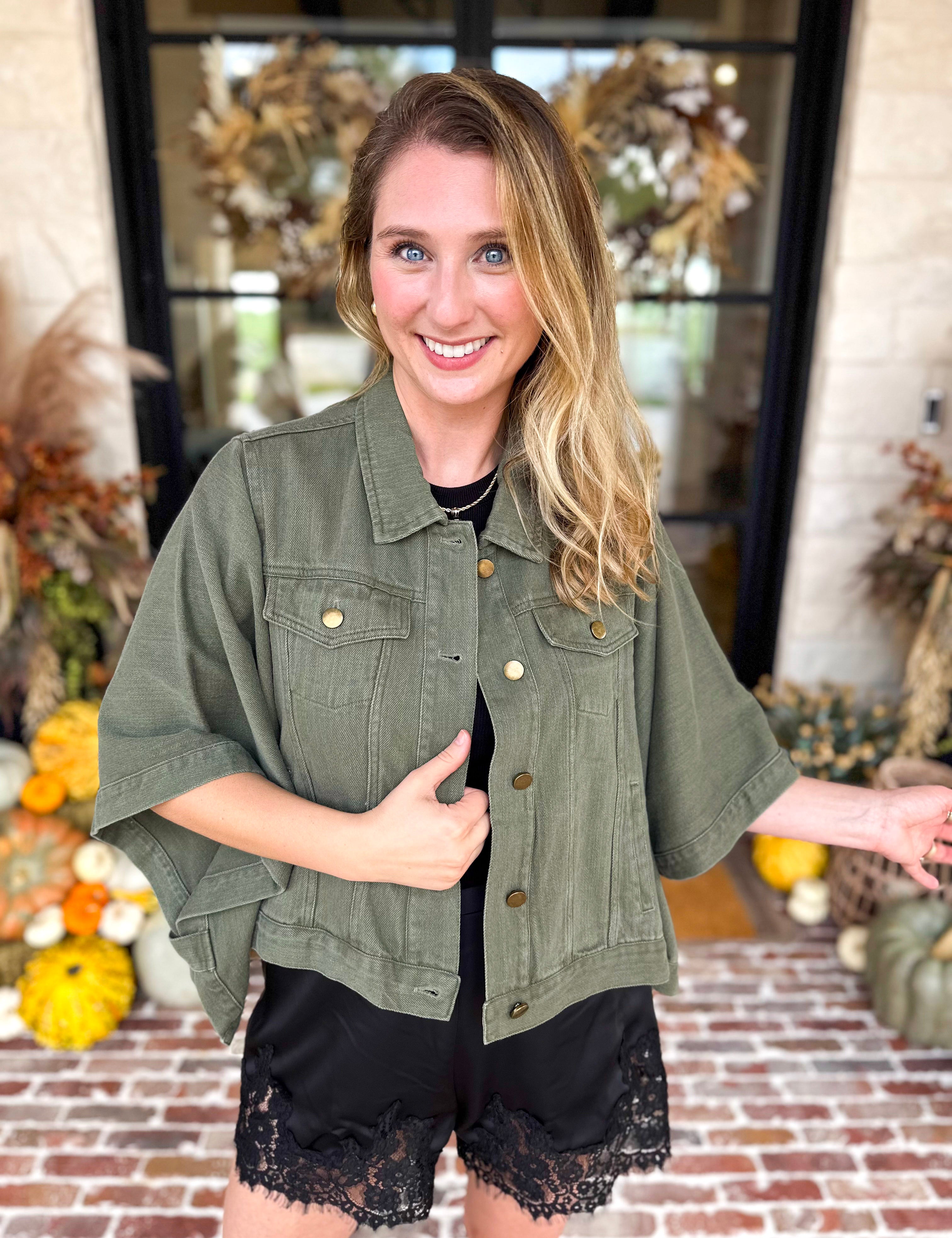 Wren Utility Jacket - Deep Olive-600 Outerwear-ENTRO-July & June Women's Fashion Boutique Located in San Antonio, Texas