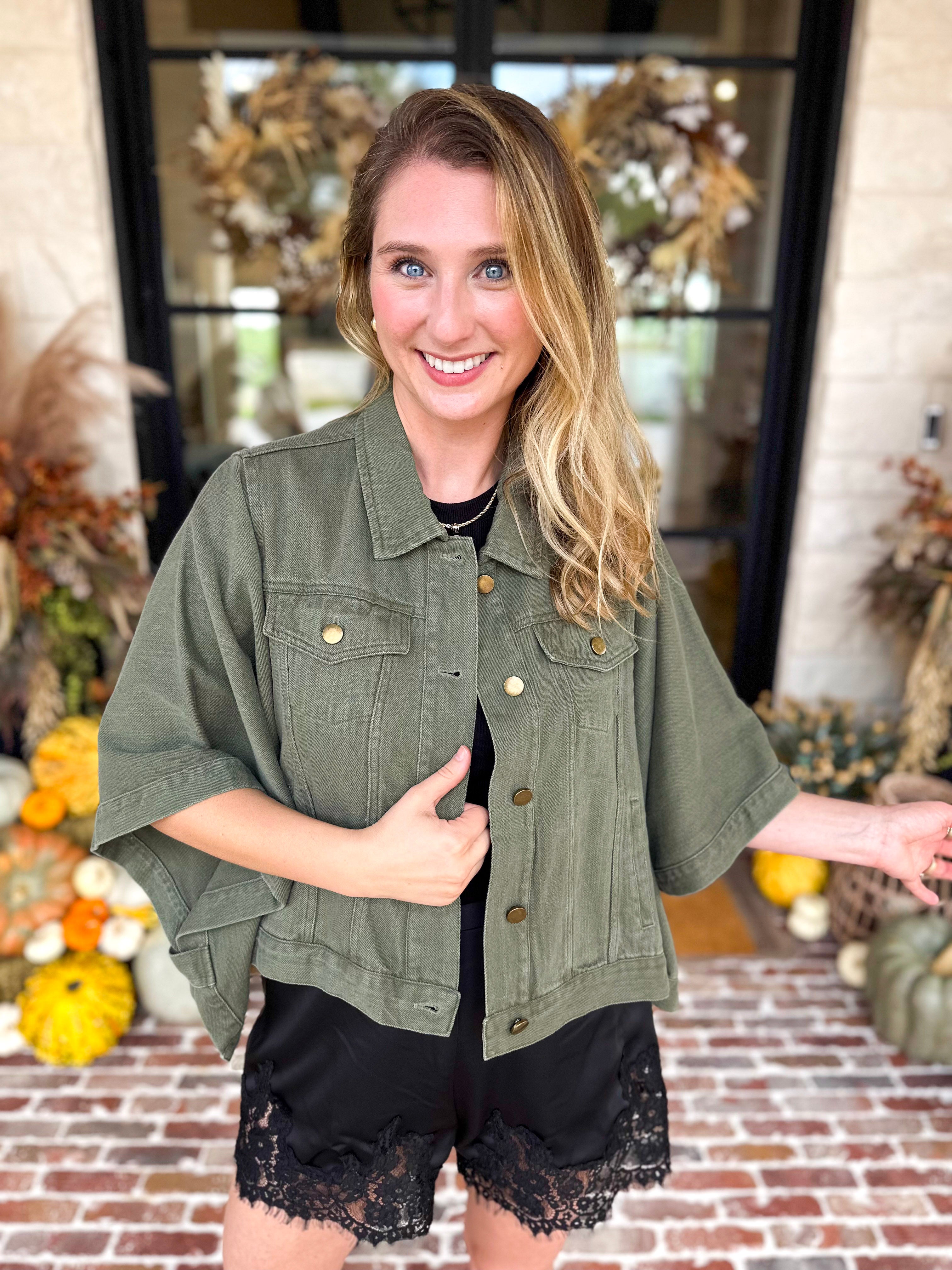 Wren Utility Jacket - Deep Olive-600 Outerwear-ENTRO-July & June Women's Fashion Boutique Located in San Antonio, Texas
