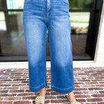 Vervet - High Rise Wide Trouser Style Jeans-420 Denim-VEVERT BY FLYING MONKEY-July & June Women's Fashion Boutique Located in San Antonio, Texas