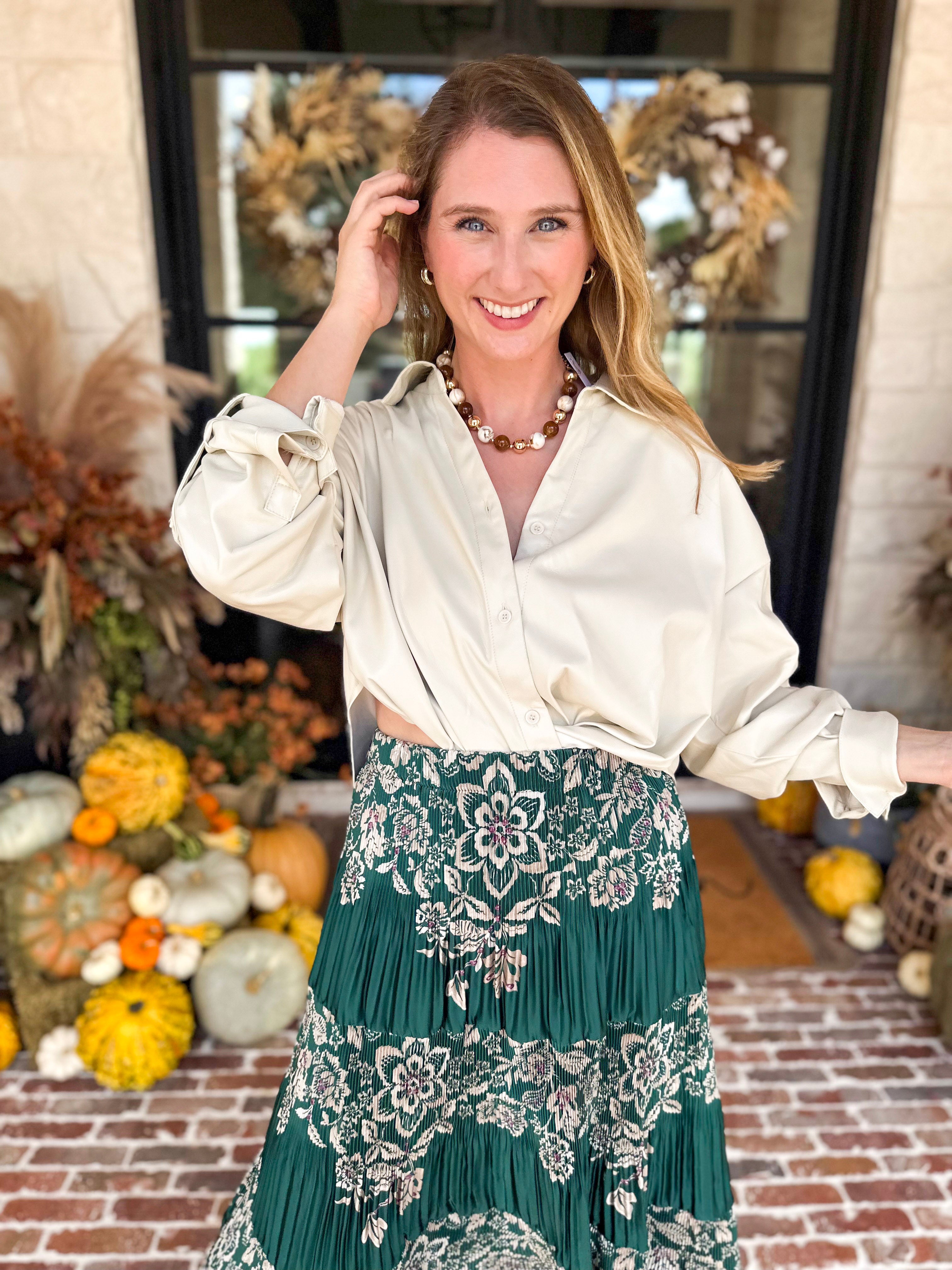 Not Your Average Button Down Blouse-200 Fashion Blouses-FATE-July & June Women's Fashion Boutique Located in San Antonio, Texas