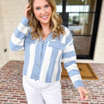 Sky’s The Limit Collared Sweater-230 Sweaters/Cardis-ALLIE ROSE-July & June Women's Fashion Boutique Located in San Antonio, Texas