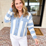 Sky’s The Limit Collared Sweater-230 Sweaters/Cardis-ALLIE ROSE-July & June Women's Fashion Boutique Located in San Antonio, Texas