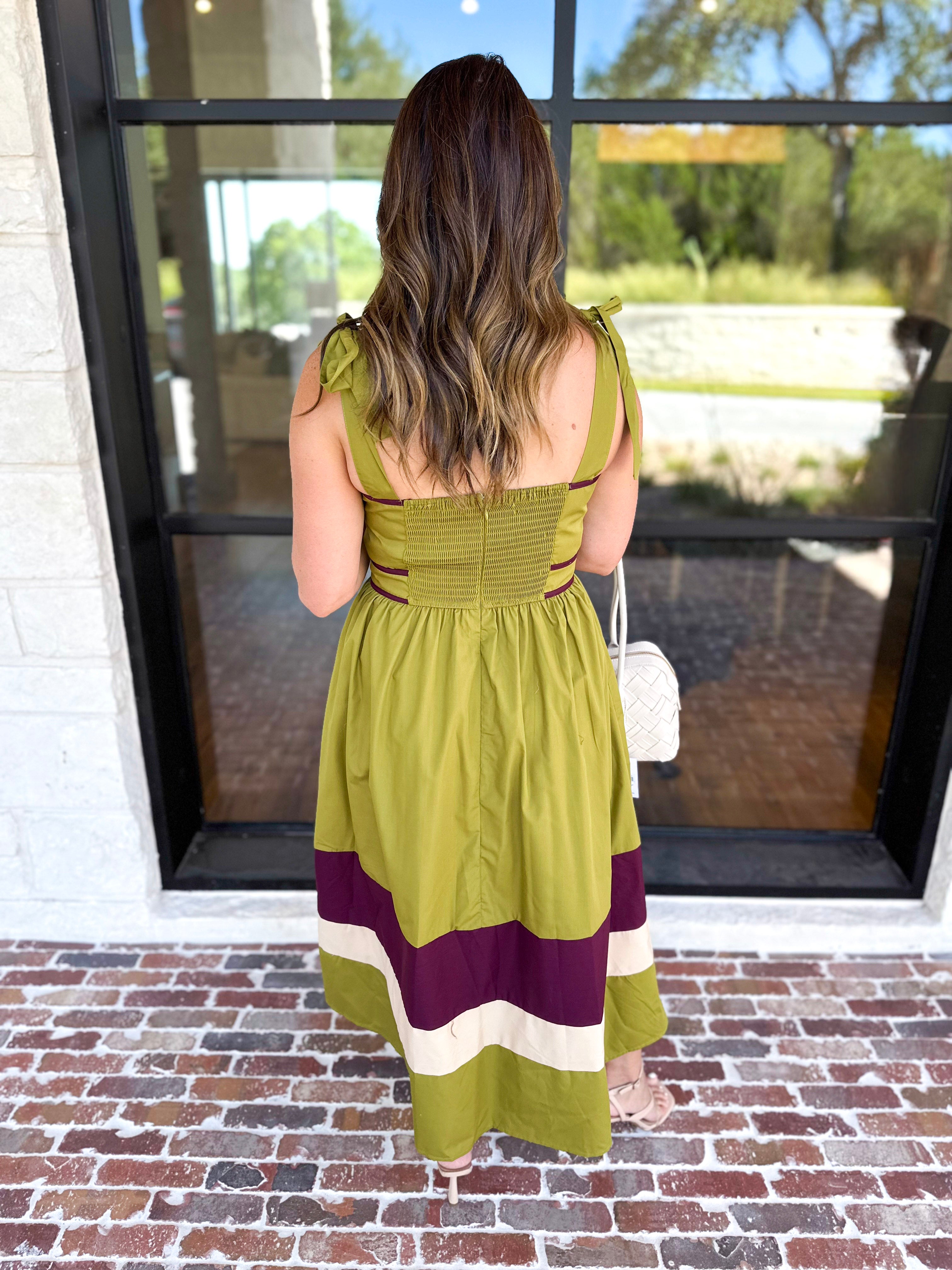 The Romy Midi Dress - Martini Olive-500 Midi-ENTRO-July & June Women's Fashion Boutique Located in San Antonio, Texas