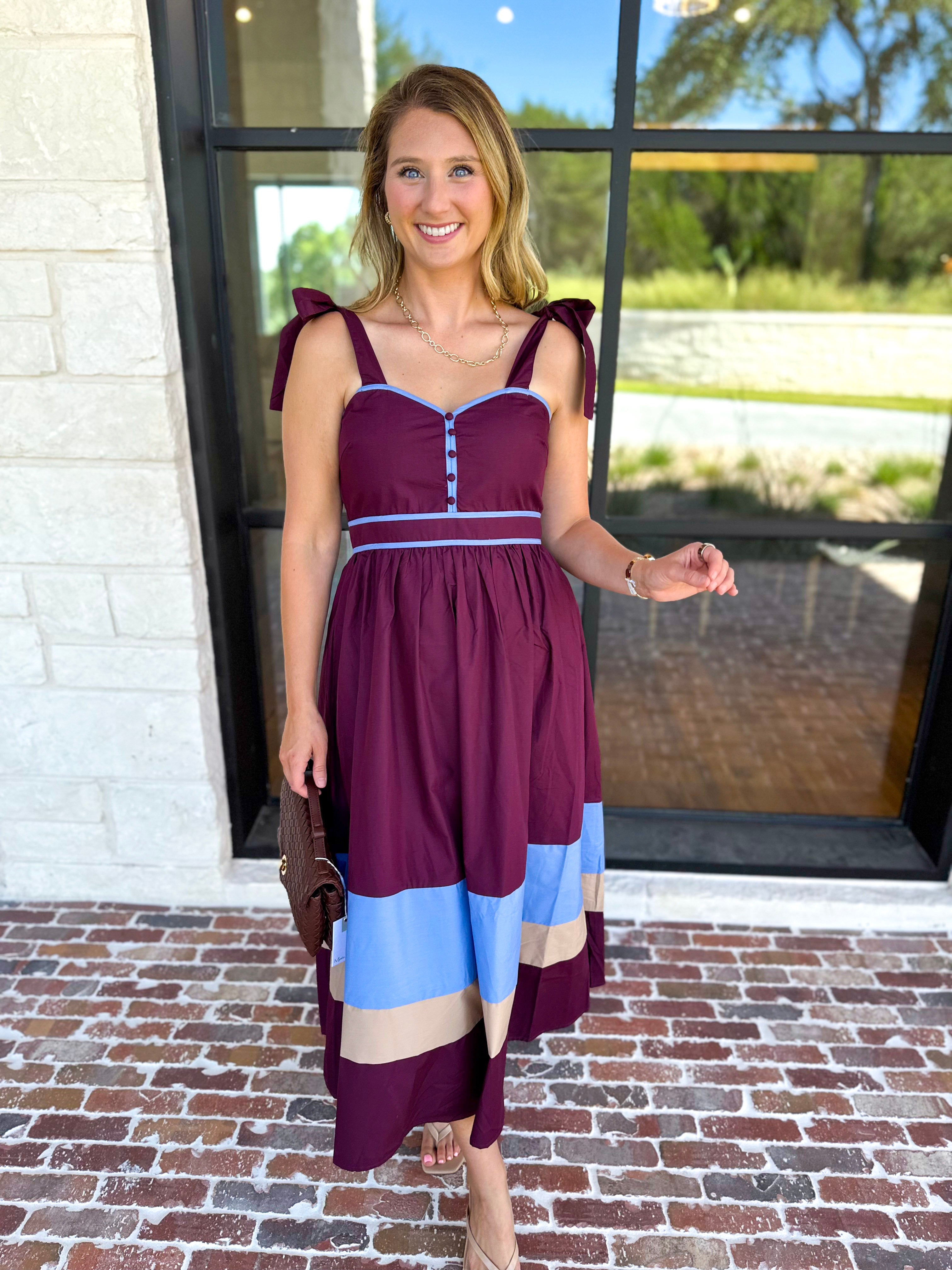The Romy Midi Dress - Plum-500 Midi-ENTRO-July & June Women's Fashion Boutique Located in San Antonio, Texas